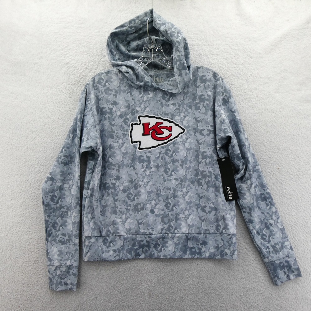 Certo Hoodie Women Small Kansas City Chiefs Grey Camo Pullover Polyester Spandex